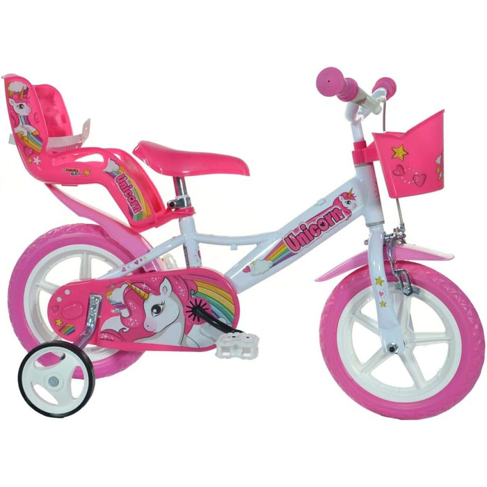 Дитячий велосипед Dino Bikes 12 дюймів, біло-рожевий, для дівчаток