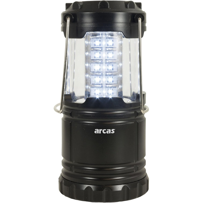 Ліхтар для кемпінгу Arcas 30720008 з 30 LED, мідний, з металевим гачком, 120 люмен, на батарейках, для кемпінгу, відпочинку на човні або вечірок у саду, 8.8 x 8.8 x 12.4 см