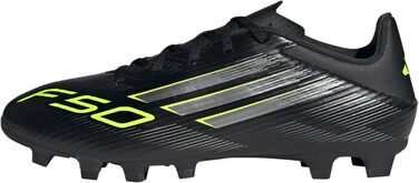 Футбольні бутси Adidas F50 Club для твердого/багатоповерххового поля, 36 2/3 EU, чорний/металік/лимонний, унісекс