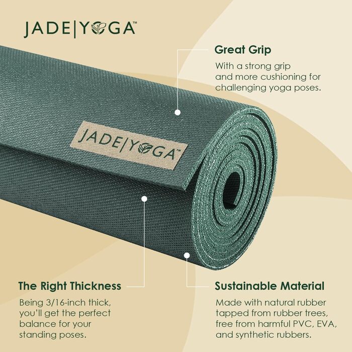 Килимок для йоги Jade Yoga Harmony з антиковзким покриттям