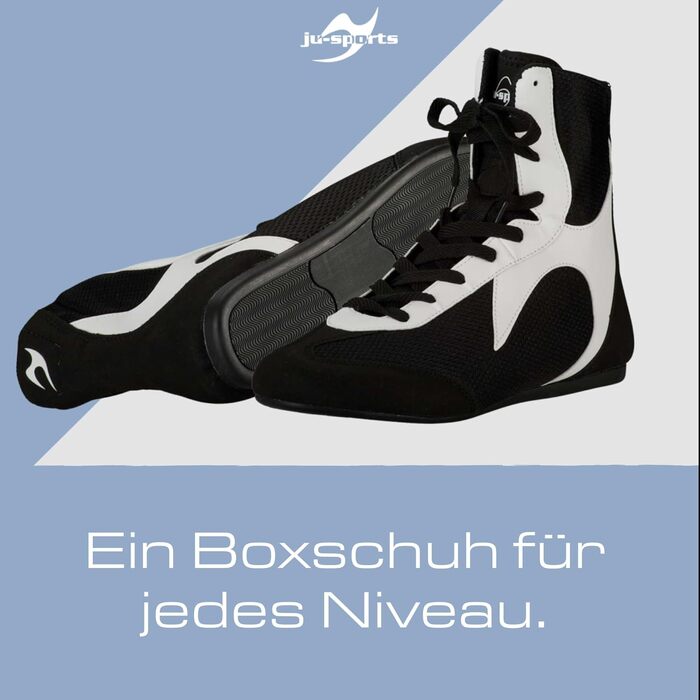 Боксерські черевики Ju-Sports C25 для чоловіків та жінок - легкі боксерські черевики з неслизькою гумовою підошвою, чорно-білі, 42 EU