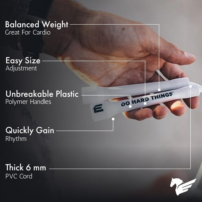 Стрибкове канат PVC Elite Jumps для фітнесу, 6 мм, регульований, чорний