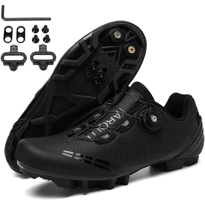 Велотуфлі для чоловіків та жінок XXXX MTB, Radsportschuhe, Mountainbike, кросівки, дихаючі, для активного відпочинку, велосипедні, Spin MTB, 36-47 EU, білий (39 EU, чорний)