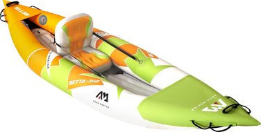 Надувний каяк Aquamarina Betta-312 для дорослих, 1 місце, помаранчевий/зелений/білий