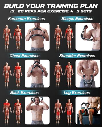 Тренування рук Twister з 6 рівнями (30-50 кг/30-150 lbs), портативний тренажер для грудних м'язів зі знімним дизайном - тренажер для грудей чоловіків для дому, офісу та подорожей, червоний 30-100 lbs, 4Spring (синій 40-100 lbs)