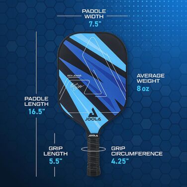 Набір для піклболу JOOLA Blue Lightning: 2 ракетки, 4 м'ячі, сумка, 7 предметів, синій, ідеально для відпочинку