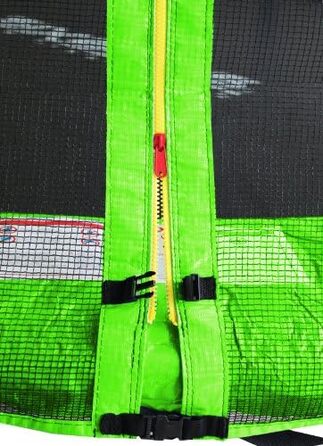 Трамплін для дітей SixBros. SixJump 1,85-4,60 м, повний комплект: сходи, сітка, захисний тунель, зелений