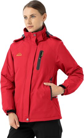 Жіноча зимова куртка YSENTO, водонепроникна, софтшел, тепла, вітрозахисна, для катання на сноуборді та активного відпочинку (червона, L)