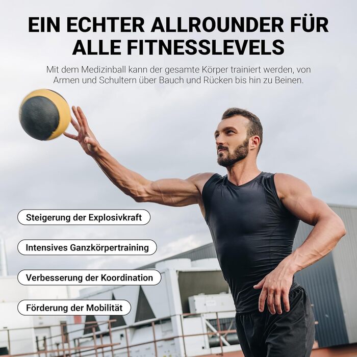 М'яч для фітнесу MSports 1-10 кг - професійний, з постер-інструкцією