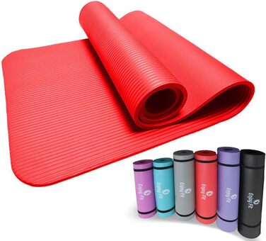 Фітнес-мат Yoga NBR 185x80 см червоний, спортивний килимок