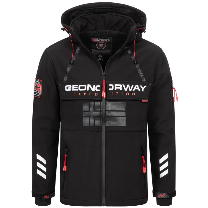 Чоловіча куртка-вітровка Geographical Norway Softshell на осінь-зиму, водонепроникна спортивна куртка, чорна, розмір M