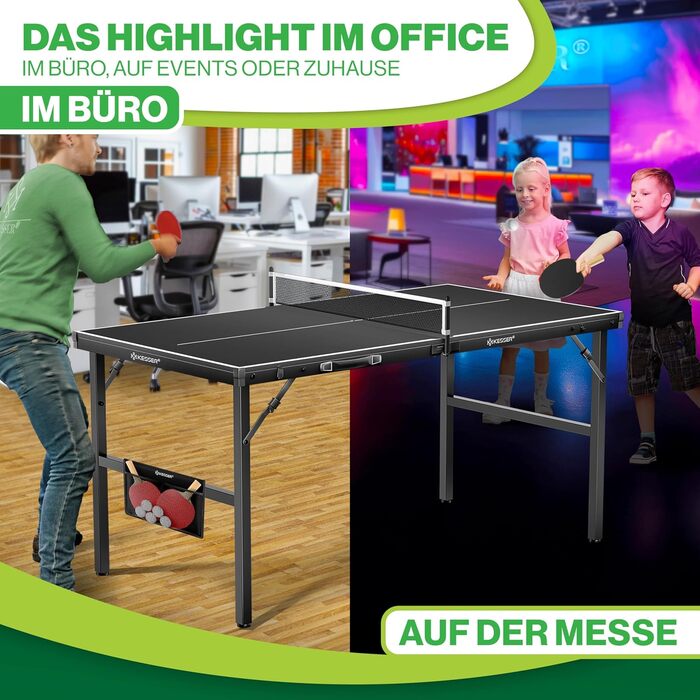 Набір для пінг-понгу KESSER® Mini з ракетками, м'ячами та сіткою | Розкладний стіл для гри в настільний теніс | Ігровий набір для дітей та дорослих | 153 x 76,5 см