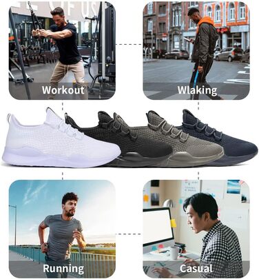 Чоловічі кросівки для бігу та занять спортом. Легкі, дихаючі, для фітнесу, тенісу, тренувань. Розмір 44.5 EU, білий колір