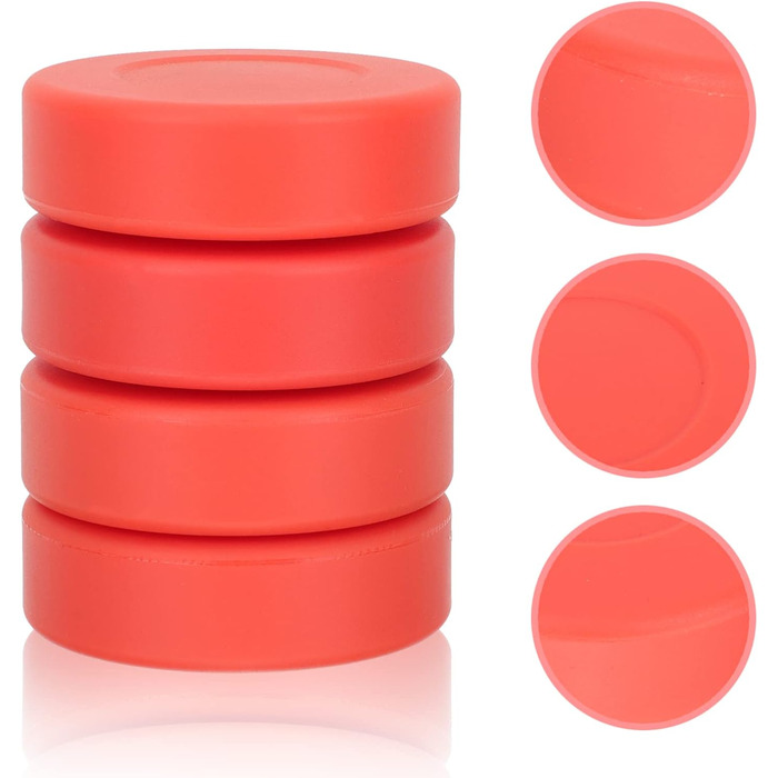 Хокейні шайби VANZACK для гри та тренувань: 4 шт. (7x7 см, червоні)