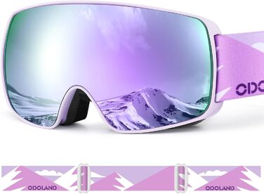 Дитячі гірськолижні маски Odoland, сноуборд маски для хлопчиків та дівчаток, сумісні зі шоломом, дзеркальні, з захистом від УФ та запобіганням запотіванню, для катання на лижах та сноуборді, VLT 20%