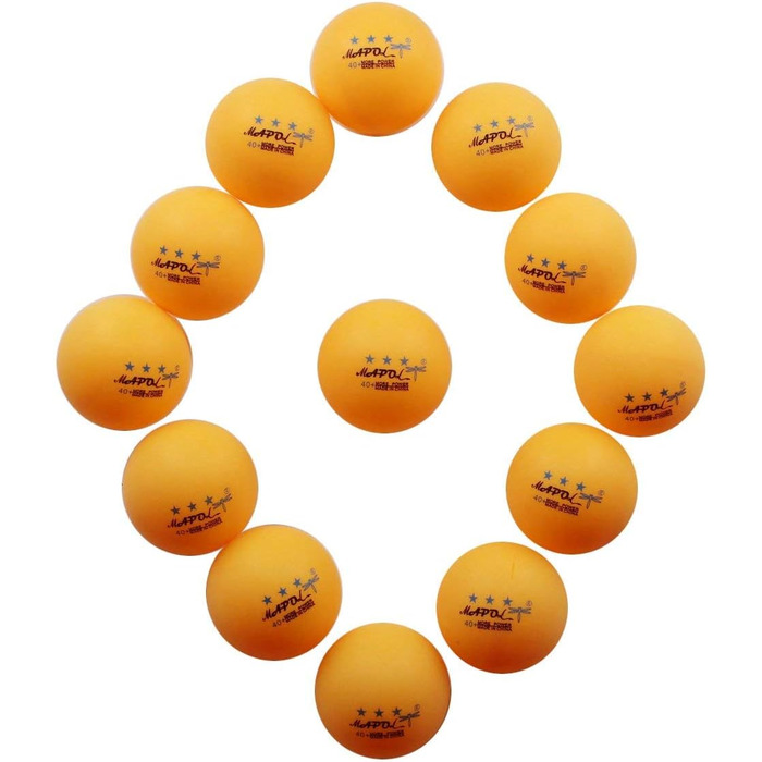 MAPOL 50 штук помаранчевих тенісних м'ячів для настільного тенісу (3 зірки), велика упаковка, для просунутого тренування