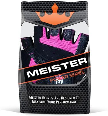 Жіночі вантажні рукавички Meister Fit Grip з Amara-шкірою, чорний/рожевий, розмір S