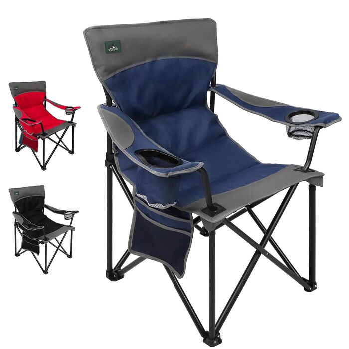 Крісло для кемпінгу Northroad, складане, з підлокітниками та кишенями, до 136 кг, для риболовлі, пікніків, відпочинку на природі - темно-синій