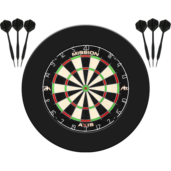 Дартс-набір Mission Darts Home Center з мішенню, 2 комплектами дротиків і пазловою окантовкою