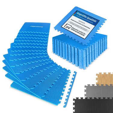 Набір захисних килимків для підлоги MSPORTS Premium (8 шт, 3.2 м²) – протиковзні пазл-мати для йоги, фітнесу та домашнього спортзалу, королівський синій