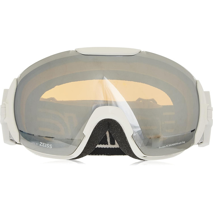 Гірськолижна маска Salice 604 Unisex, біло-чорна, дзеркальні лінзи