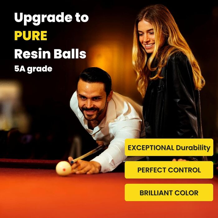 Комплект більярдних куль з чистого фенольного лаку - 16 офіційних куль розміром 57,2 мм для змагань та відпочинку