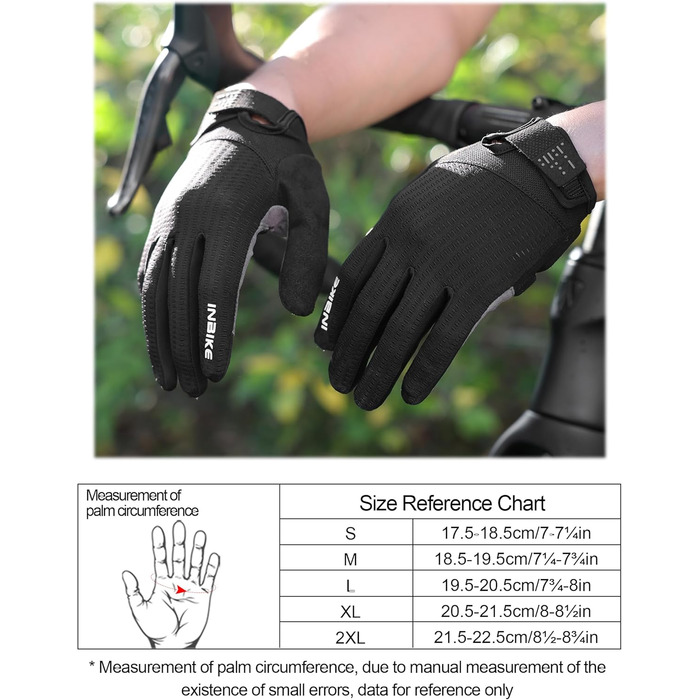 Велосипедні рукавички INBIKE для чоловіків, чорні, розмір L, 2 пальці, сенсорний екран, зносостійкі, дихаючі, світловідбиваючі
