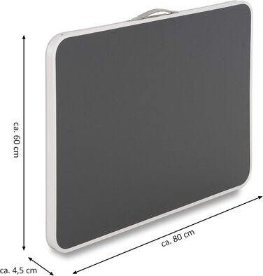 Складний стіл для кемпінгу SONLEX сірий 80x60x70 см з ручкою для перенесення, похідний, балконний