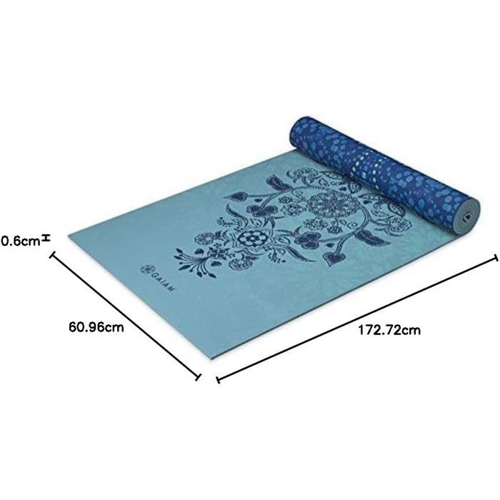 Килимок для йоги Gaiam Premium Mystic Sky 6 мм, товстий, двосторонній, антиковзкий для йоги, пілатесу та вправ - 173 x 61 см