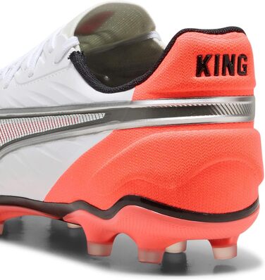 Футбольні бутси PUMA King Match Fg/Ag (46.5 EU) – білий/сріблястий/червоний, унісекс