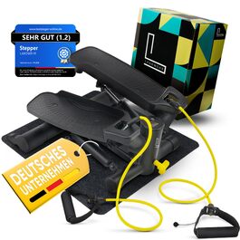 Сходи LANDWEHR для дому: фітнес-степер, до 180 кг, сталева конструкція, чорний колір. Рекомендовано тренерами!