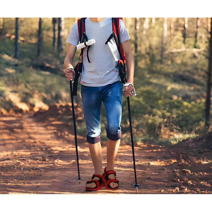 Чоловічі сандалії ONCAI Wandersandalen - сітка, літо, пляж, водний спорт, трекінг. Матеріал: сітка, регульовані ремінці, розмір EU 49, червоний колір