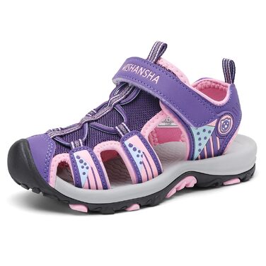 Сандалі Mishansha закриті для дівчаток літні трекінгові дитячі дихаючі, розмір 24-39 (EU, фіолетові)