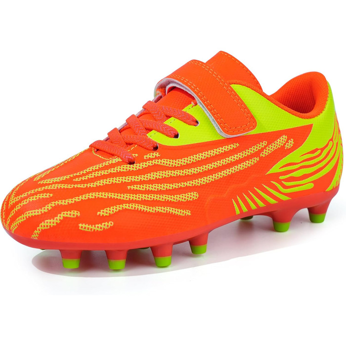 Дитячі футбольні бутси JABASIC для твердого поля, шипові, для хлопчиків та дівчаток, 30 EU, помаранчево-лаймовий колір