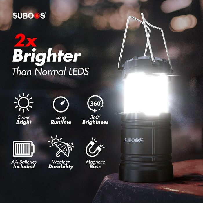 Налобний ліхтар SUBOOS для кемпінгу, зарядний, гібридний: сонячна енергія та батарейки AA, з гачком та магнітним основанням, для відпочинку на природі, виживання та відключень електроенергії
