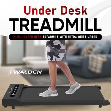 Електричний біговий тренажер Walden F2800: для дому, офісу, джогінгу та бігу, з пультом дистанційного керування, ультратонкий та вузький