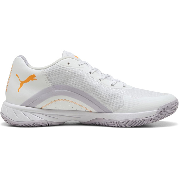 Жіноче взуття для залу PUMA Accelerate Turbo W+ 4 – зальний турнірний черевик (42.5 EU, білий, фіолетовий, лайм, рудий)