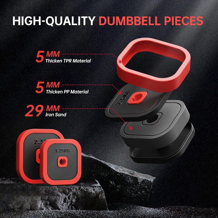 Набір гантелей JOROTO 30 кг 4-в-1: гантелі, штанга, гиря та бруси для дому. Ідеально для силових тренувань та фітнесу.