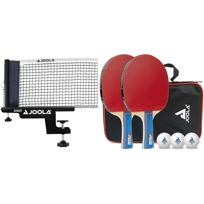 Набір для настільного тенісу JOOLA Avanti: сітка та комплект з 2 ракетками, м'ячами та сумкою