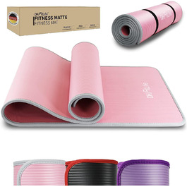 DH FitLife Килимок для фітнесу та йоги 183×61×1 см, товстий, нековзний, міцний, рожевий
