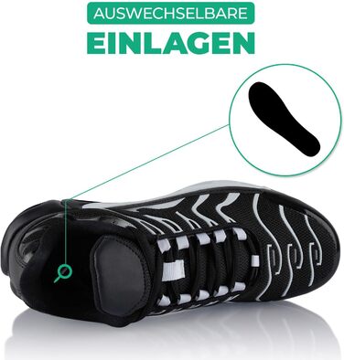 Спортивні кросівки для жінок та чоловіків, амортизація, легкі бігові кросівки (42 EU, чорний та білий)