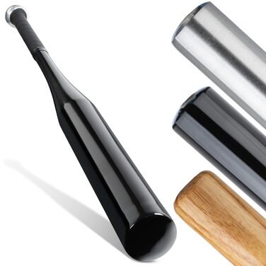 Бейсбольна бита Heldenwerk з дерева або алюмінію - Нековзне руків'я - Міцна конструкція, 31 дюйм, чорний (алюміній)