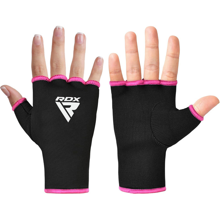 Боксерські рукавички RDX для боксу, муай-тай, ММА. Еластичні боксерські бандажі, захист рук, рожево-білі.