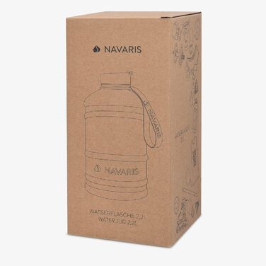 Navaris Фітнес пляшка для води 2,2 л з нержавіючої сталі, спортивна пляшка для тренувань, BPA-free, синя