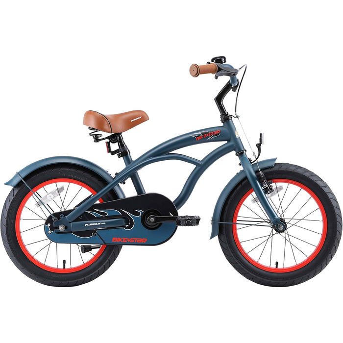 Дитяче велосипед BIKESTAR для хлопчиків 4-5 років | 16-дюймовий круїзний велосипед | Велосипед для дітей | Без ризику - протестуйте