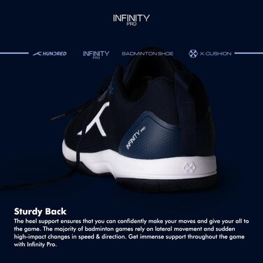 Бадмінтонні кросівки HUNDRED Infinity Pro для чоловіків | Дихаюча сітка та поліестер | Для бадмінтону, тенісу, сквошу, настільного тенісу, баскетболу та падел-тенісу (Синій/Білий, 42 EU)