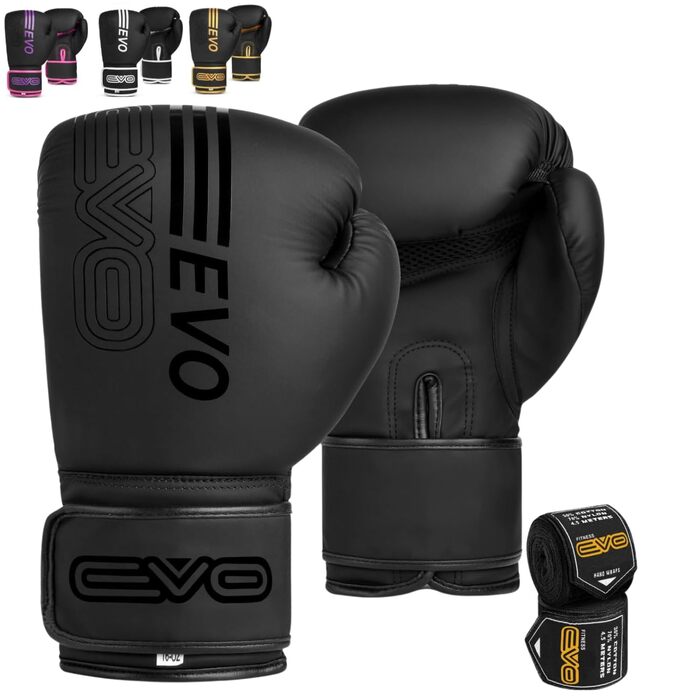 Боксерські рукавички EVO Fitness для чоловіків та жінок, MMA, Muay Thai, Kickboxing, спаринг, тренування, 12 OZ, рожево-чорні