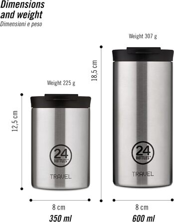 Термокружка 24BOTTLES Travel Tumbler 350 мл, термос для кави та чаю, нержавіюча сталь, герметична кришка, зберігає тепло 6 годин/холод 24 години, екологічна пляшка Atlantic Bay