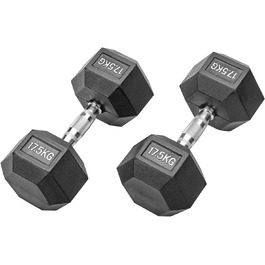 Гумові гантелі Hexagon Studio 35 кг (2x17,5 кг), чорні