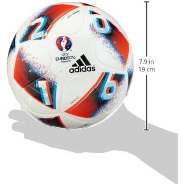 М'яч для футзалу adidas Euro 16 Sala Training, білий/синій/червоний/сріблястий, розмір універсальний